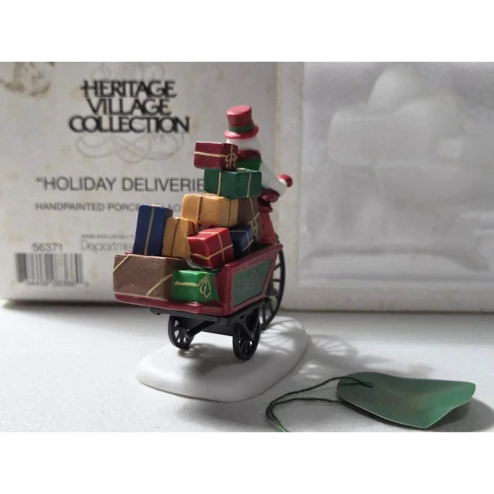 Department 56 Heritage Village Holiday Deliveries Santa Bicycle Figurine 56371